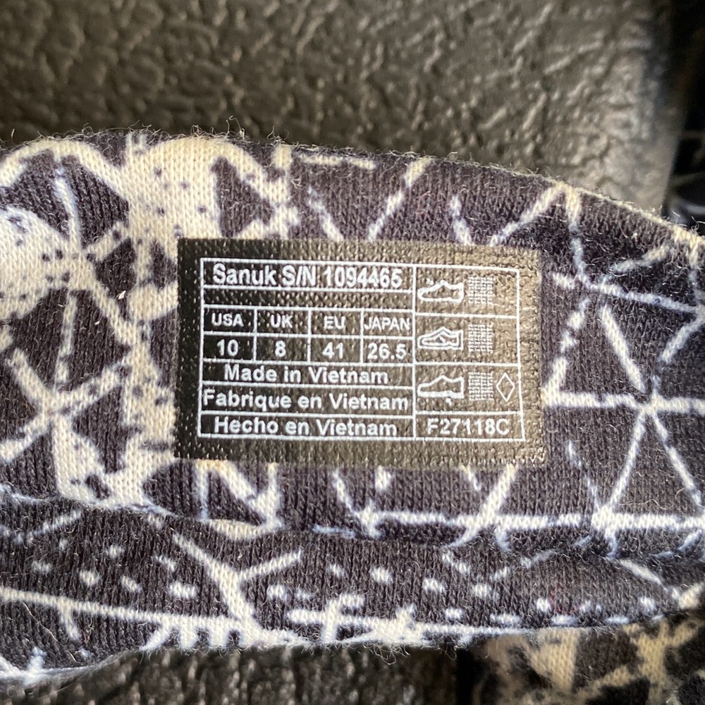 Sanuk Women’s Yoga Sling Sandal With Blue & White Geometric Pattern Size 10 - Picture 2 of 4